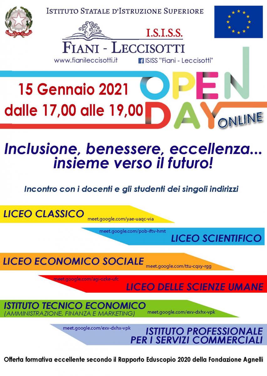 open day del 15/01/2021